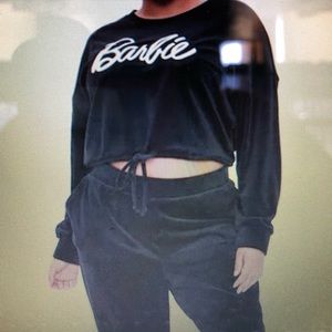 Barbie Velour pullover crop top